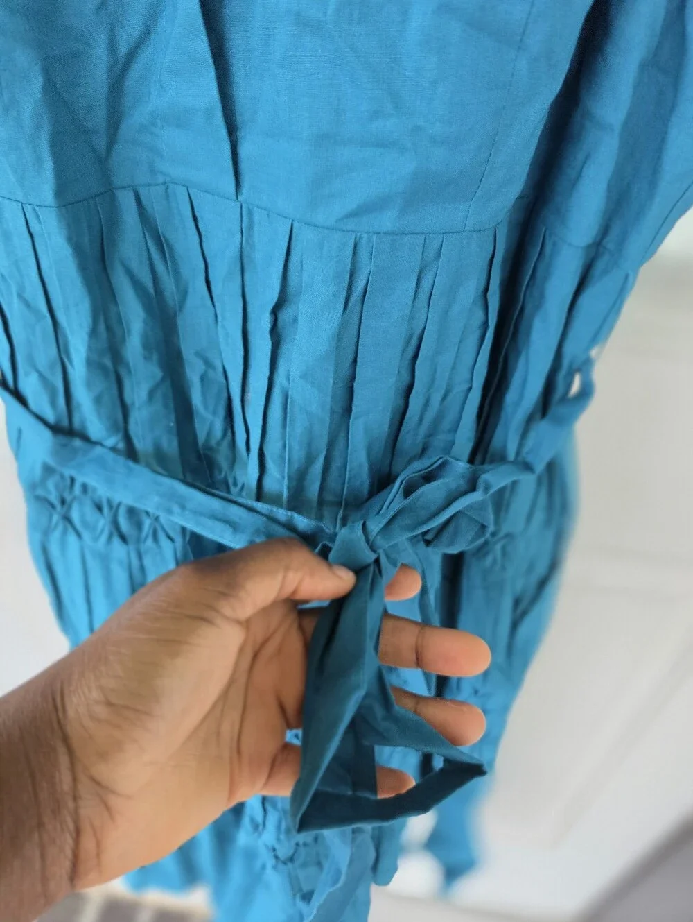 Anne Klein Teal Sleeveless Shirt Dress Belted Tiered Midi Dress Size 14 NWT